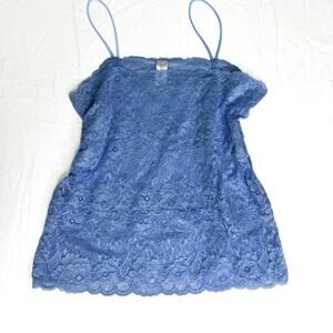 Vintage blue lace cami top  size L